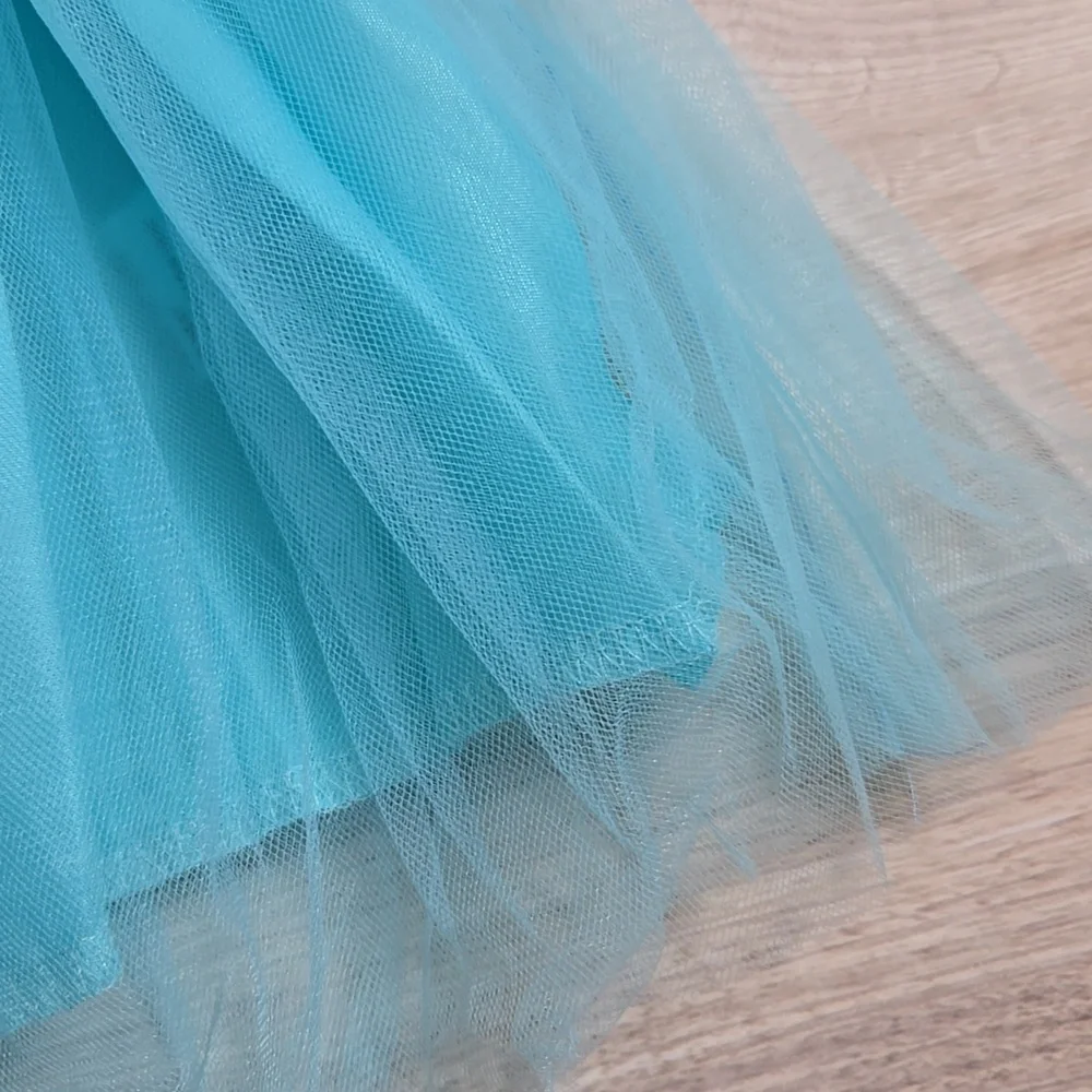 Girls Turquoise Ballet Tutu Skirt Dance Halloween Costume Birthday Party Sz 8-9Y